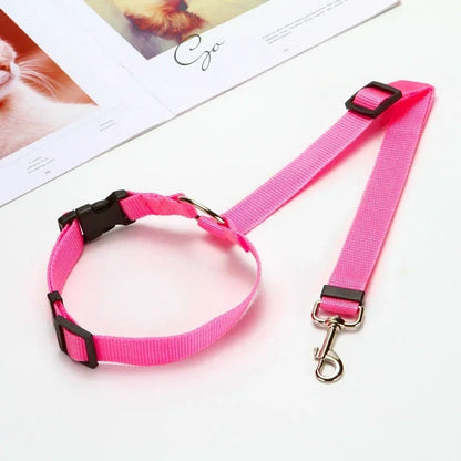 Ceinture sécurité pour chien rose