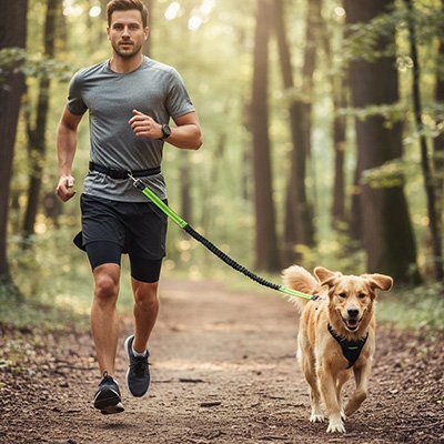 Laisse Canicross Extensible Main Libre - Joyeux chien