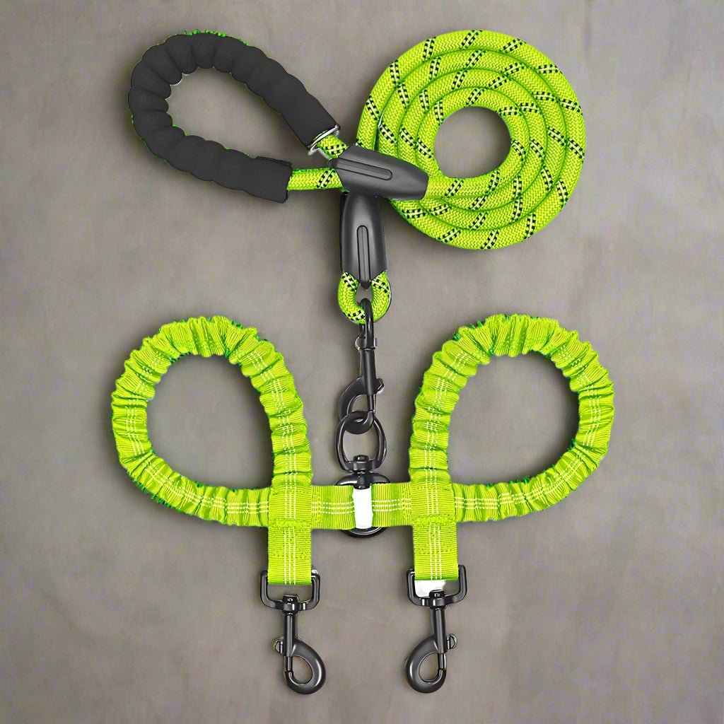 Laisse double pour chien - DuoNoble ™ - Joyeux chien