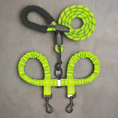 Laisse double pour chien - DuoNoble ™ - Joyeux chien