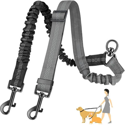Laisse double pour Chien | TwinWalk™ - Joyeux chien