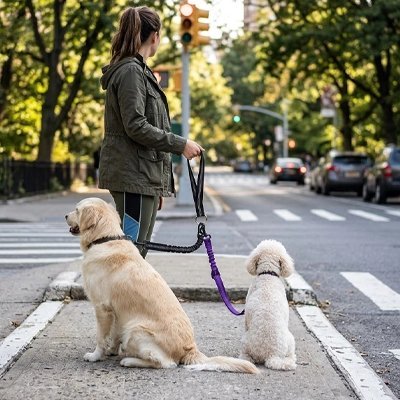 Laisse double pour Chien | TwinWalk™ - Joyeux chien