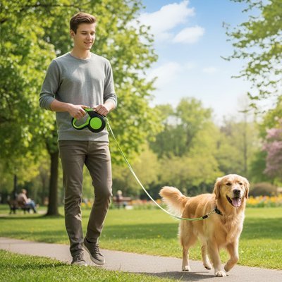 Laisse enrouleur pour chien | FlexiCanis™ - Joyeux chien