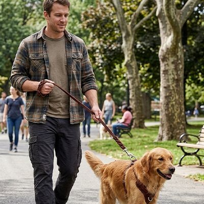 Laisse pour chien en cuir | Résistante Confort - Joyeux chien