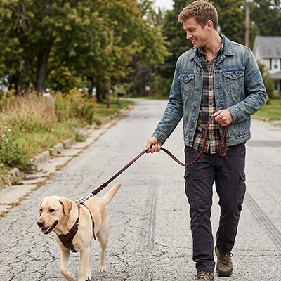 Laisse pour chien en cuir | Résistante Confort - Joyeux chien