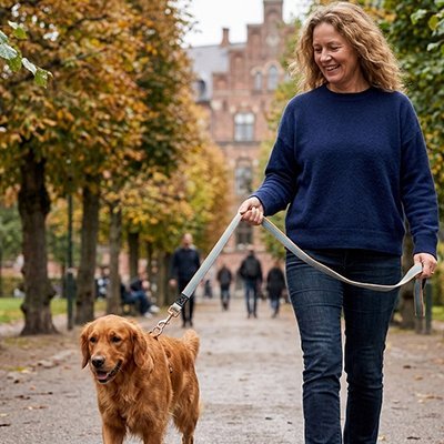 Laisse pour Chien en toile FlexiPaw | Promenades confortables - Joyeux chien