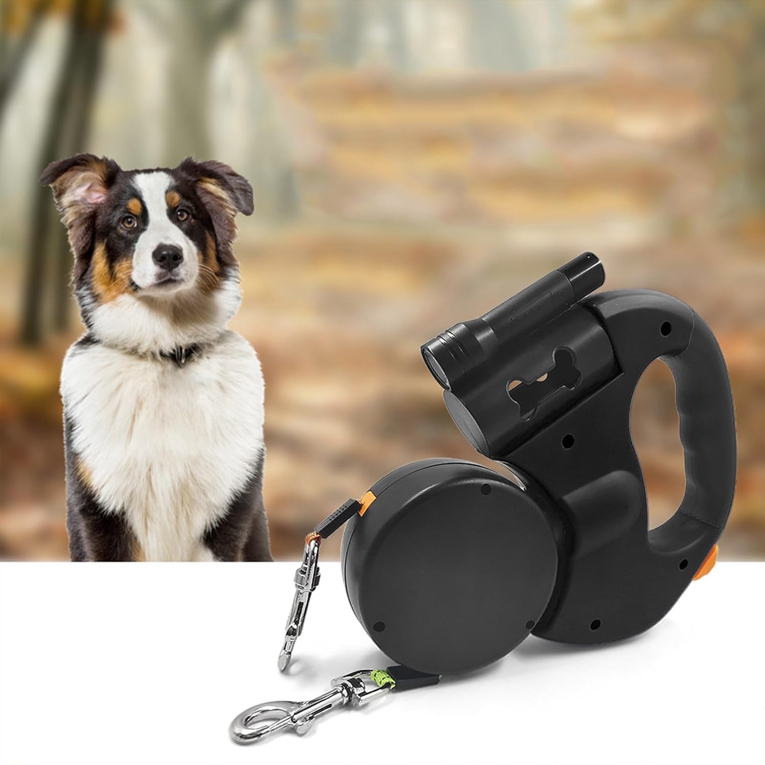 Laisse pour chien enrouleur | DuoFlex™ - Joyeux chien