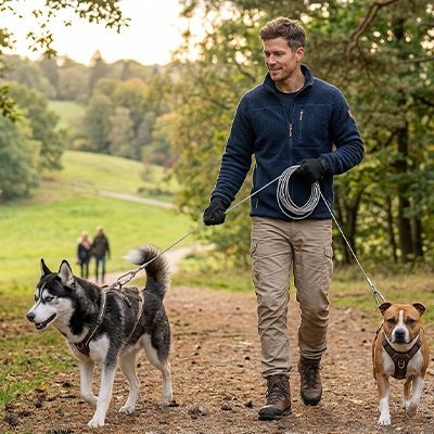 Longe pour chien | En fil d'acier long - Joyeux chien