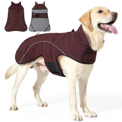 Manteau d'Hiver Imperméable Avec Bande Réfléchissante Pour Chien - Joyeux chien
