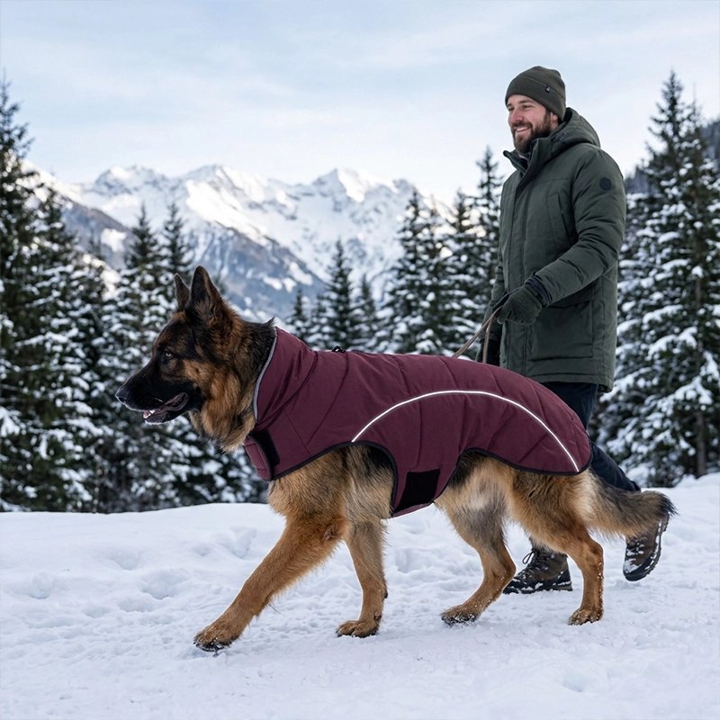 Manteau d'Hiver Imperméable Avec Bande Réfléchissante Pour Chien - Joyeux chien
