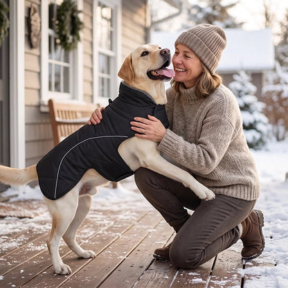 Manteau d'Hiver Imperméable Avec Bande Réfléchissante Pour Chien - Joyeux chien