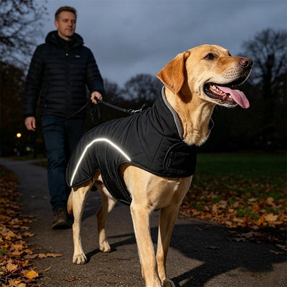 Manteau d'Hiver Imperméable Avec Bande Réfléchissante Pour Chien - Joyeux chien