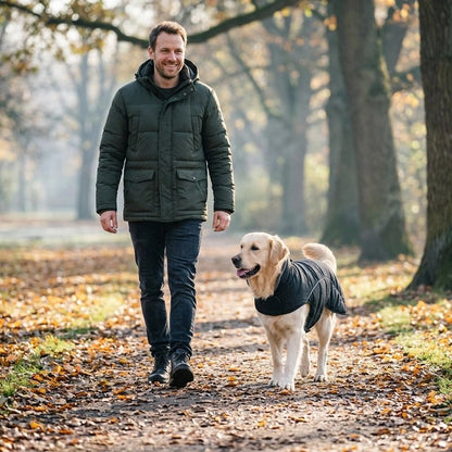 Manteau d'Hiver Imperméable Avec Bande Réfléchissante Pour Chien - Joyeux chien