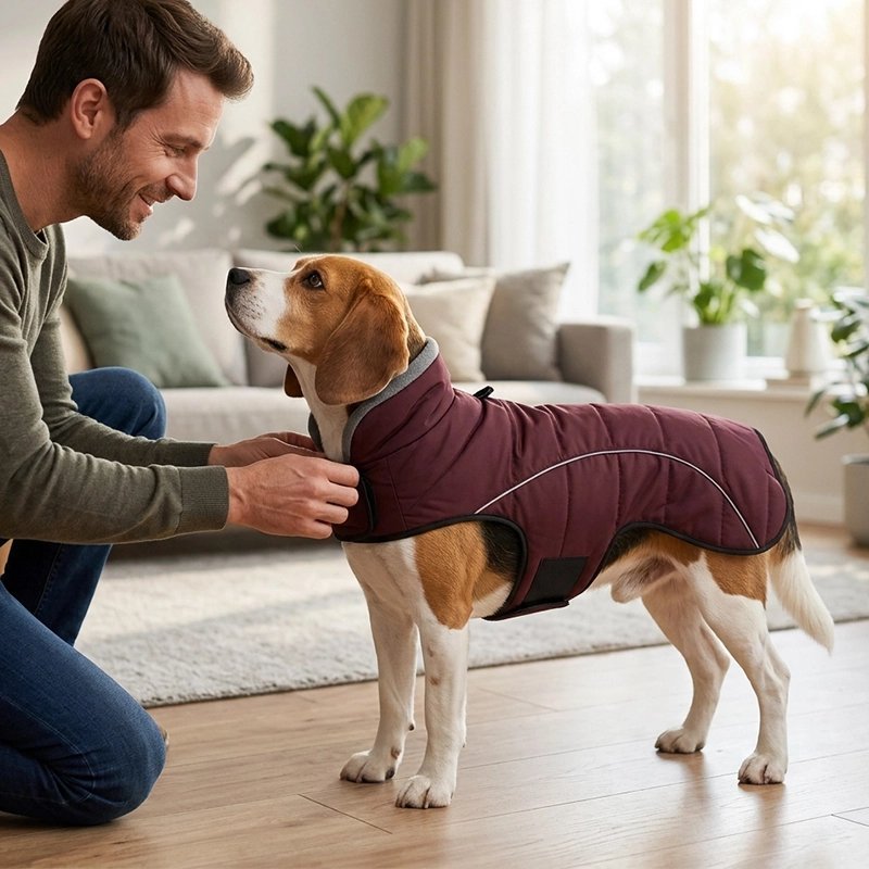Manteau d'Hiver Imperméable Avec Bande Réfléchissante Pour Chien - Joyeux chien