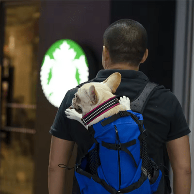 Sac à Dos pour Chien - PetBackpack™ - Bleu - Joyeux chien