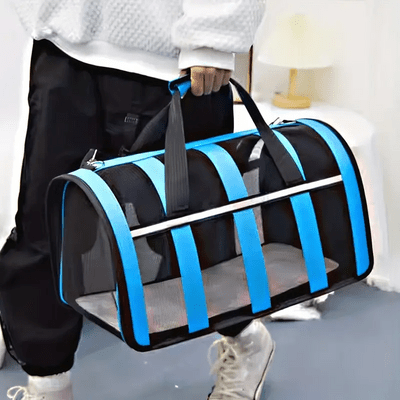 Sac de Transport Chien - MeshPetCarrier™ - Bleu - Joyeux chien