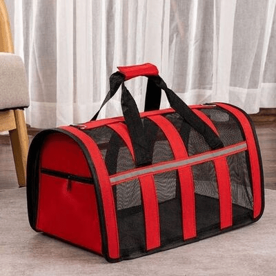 Sac de Transport Chien - MeshPetCarrier™ - Rouge - Joyeux chien