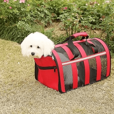 Sac de Transport Chien - MeshPetCarrier™ - Rouge - Joyeux chien