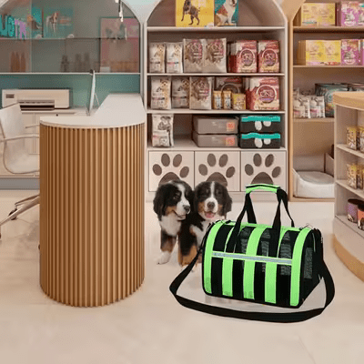 Sac de Transport Chien - MeshPetCarrier™ - Vert - Joyeux chien