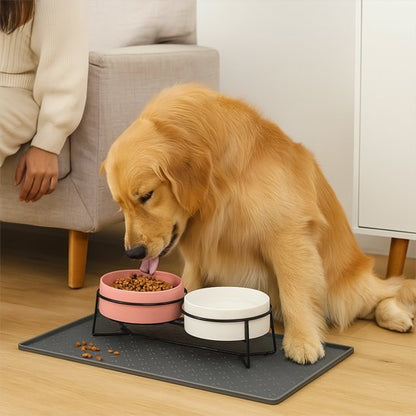Tapis gamelle chien | PatteMat™ - Joyeux chien