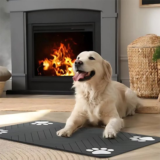 Tapis gamelle chien | SafeBowl™ - Joyeux chien