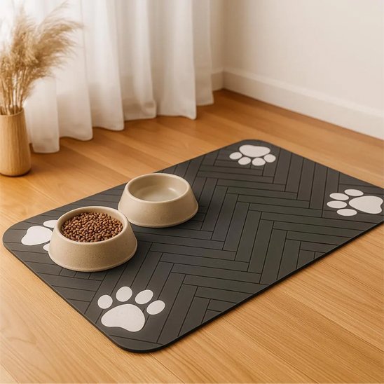 Tapis gamelle chien | SafeBowl™ - Joyeux chien